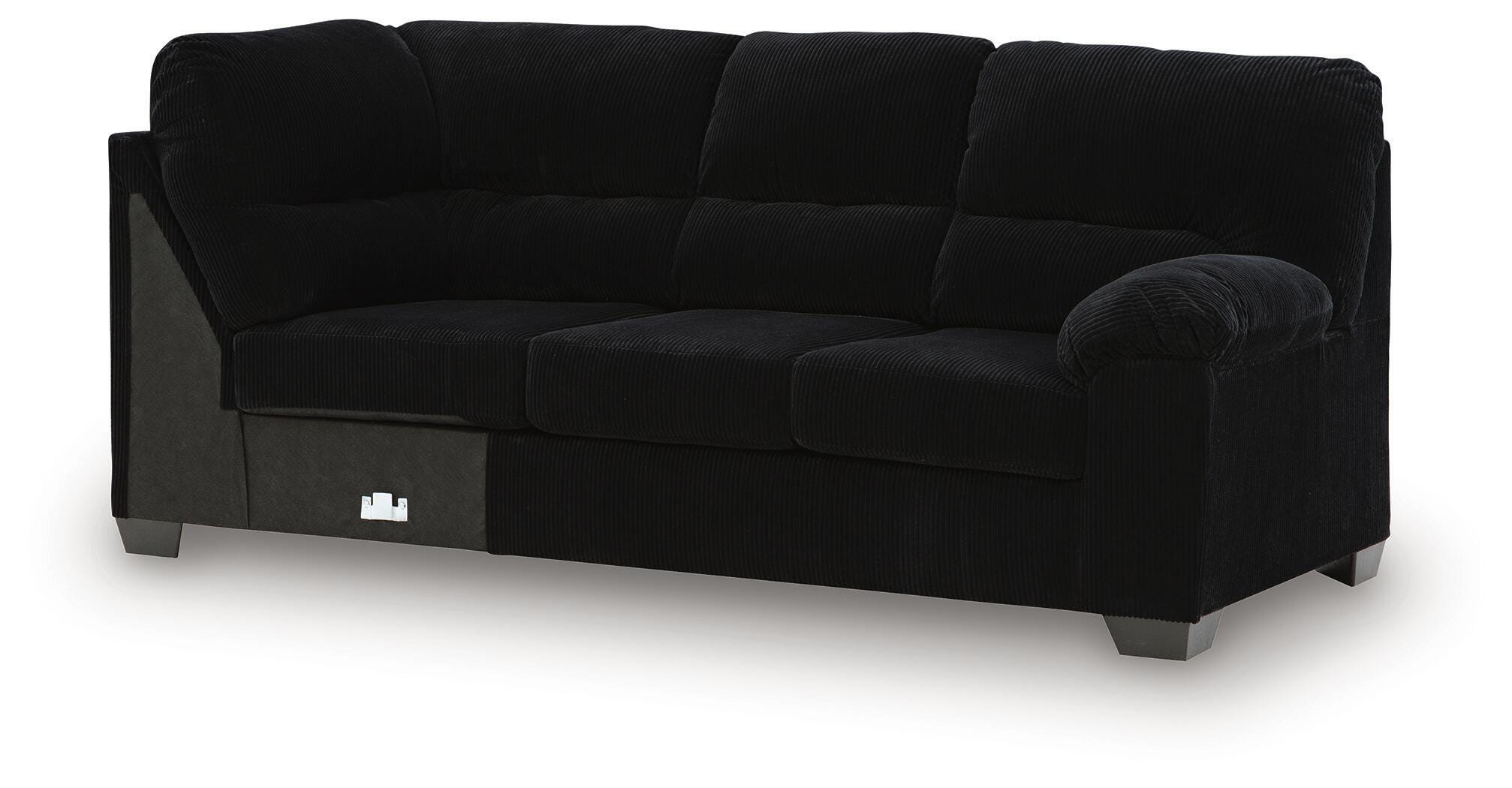 SimpleJoy 3-Piece LAF Chaise Sectional in Onyx