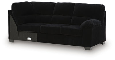 SimpleJoy 3-Piece LAF Chaise Sectional in Onyx