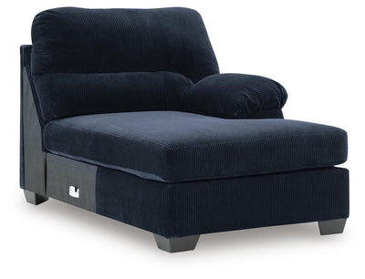 SimpleJoy 3-Piece RAF Chaise Sectional in Navy