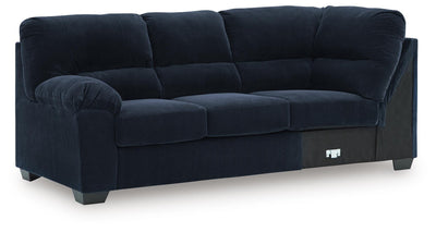 SimpleJoy 3-Piece RAF Chaise Sectional in Navy