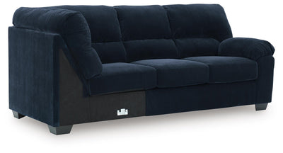 SimpleJoy 3-Piece LAF Chaise Sectional in Navy