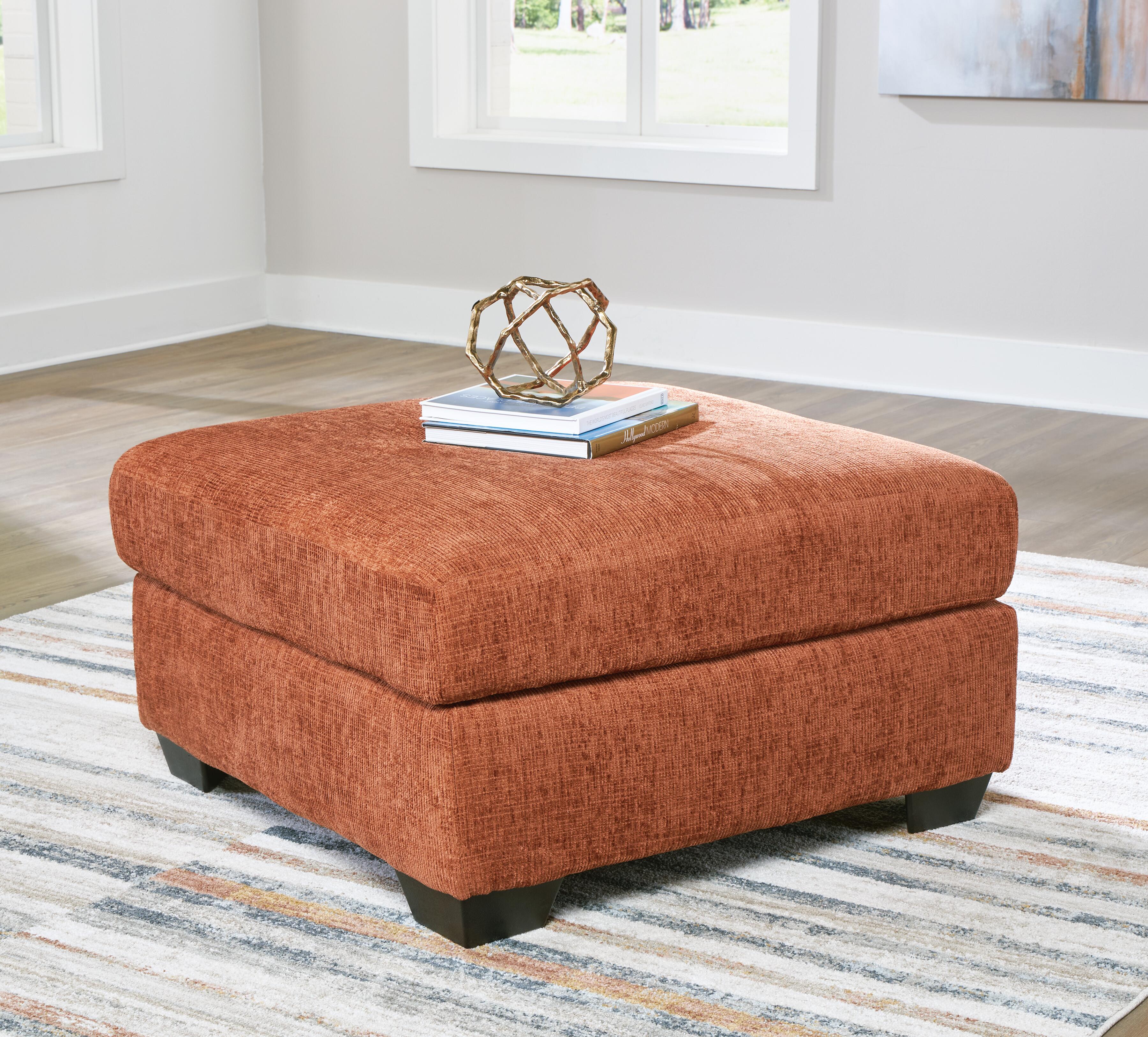 Aviemore Oversized Accent Ottoman in Spice Chenille