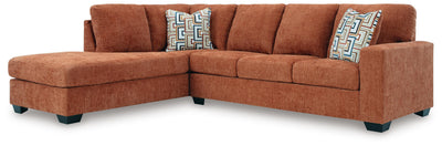 Aviemore 2-Piece LAF Chaise Sectional in Spice Chenille