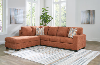 Aviemore 2-Piece LAF Chaise Sectional in Spice Chenille