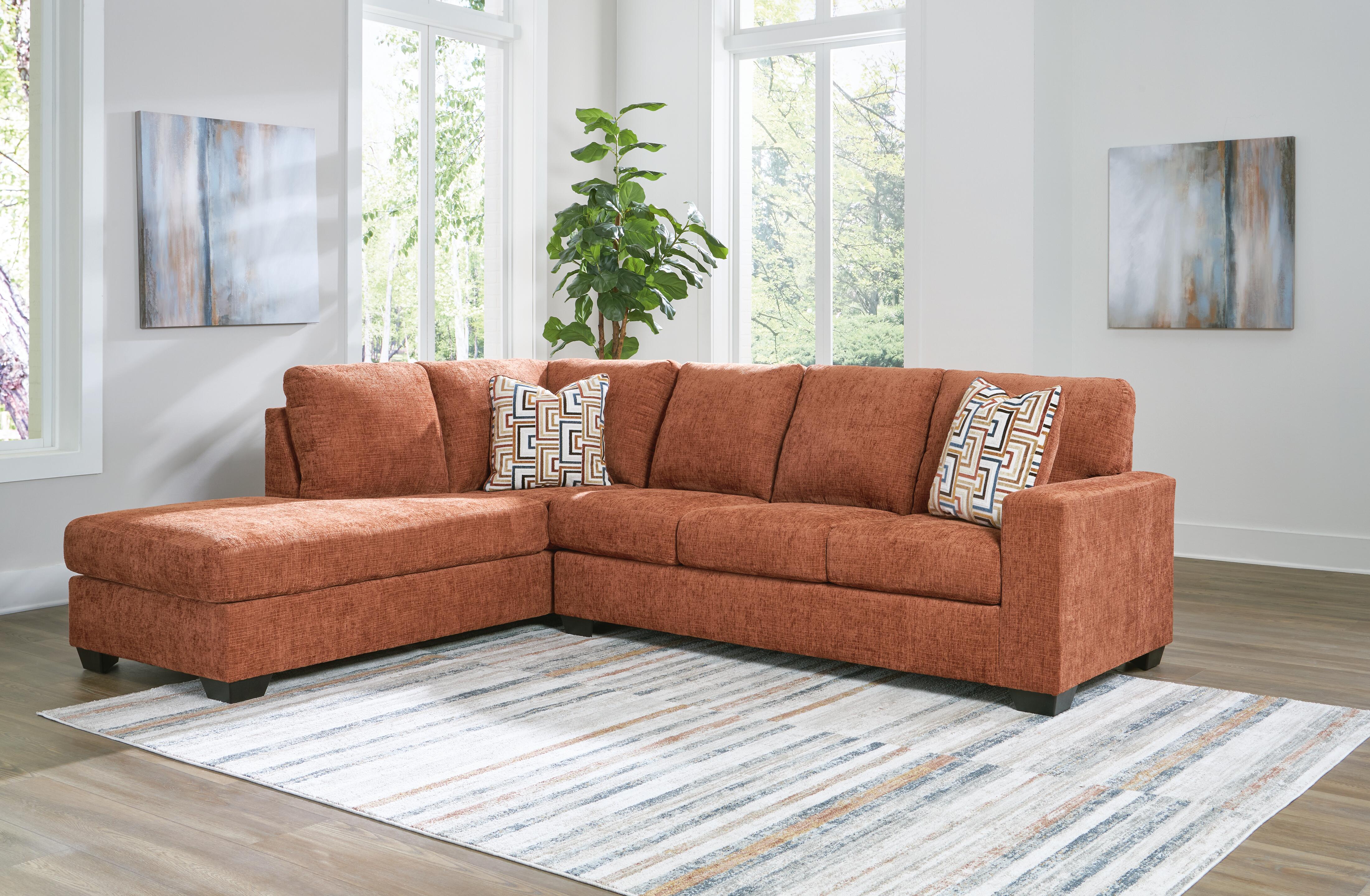 Aviemore 2-Piece LAF Chaise Sectional in Spice Chenille