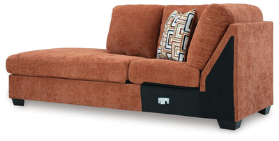 Aviemore 2-Piece LAF Chaise Sectional in Spice Chenille