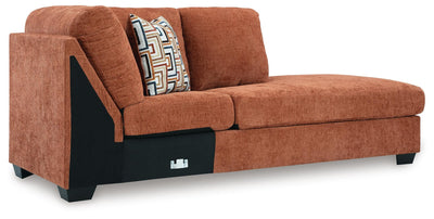 Aviemore 2-Piece RAF Chaise Sectional in Spice Chenille