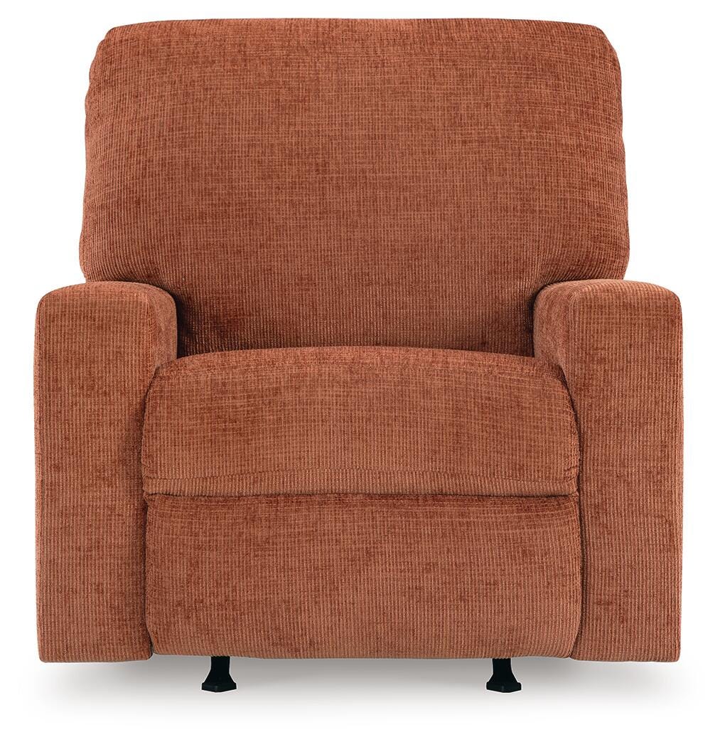 Aviemore 2-Piece Sectional with Chaise, Recliner and Ottoman in Spice