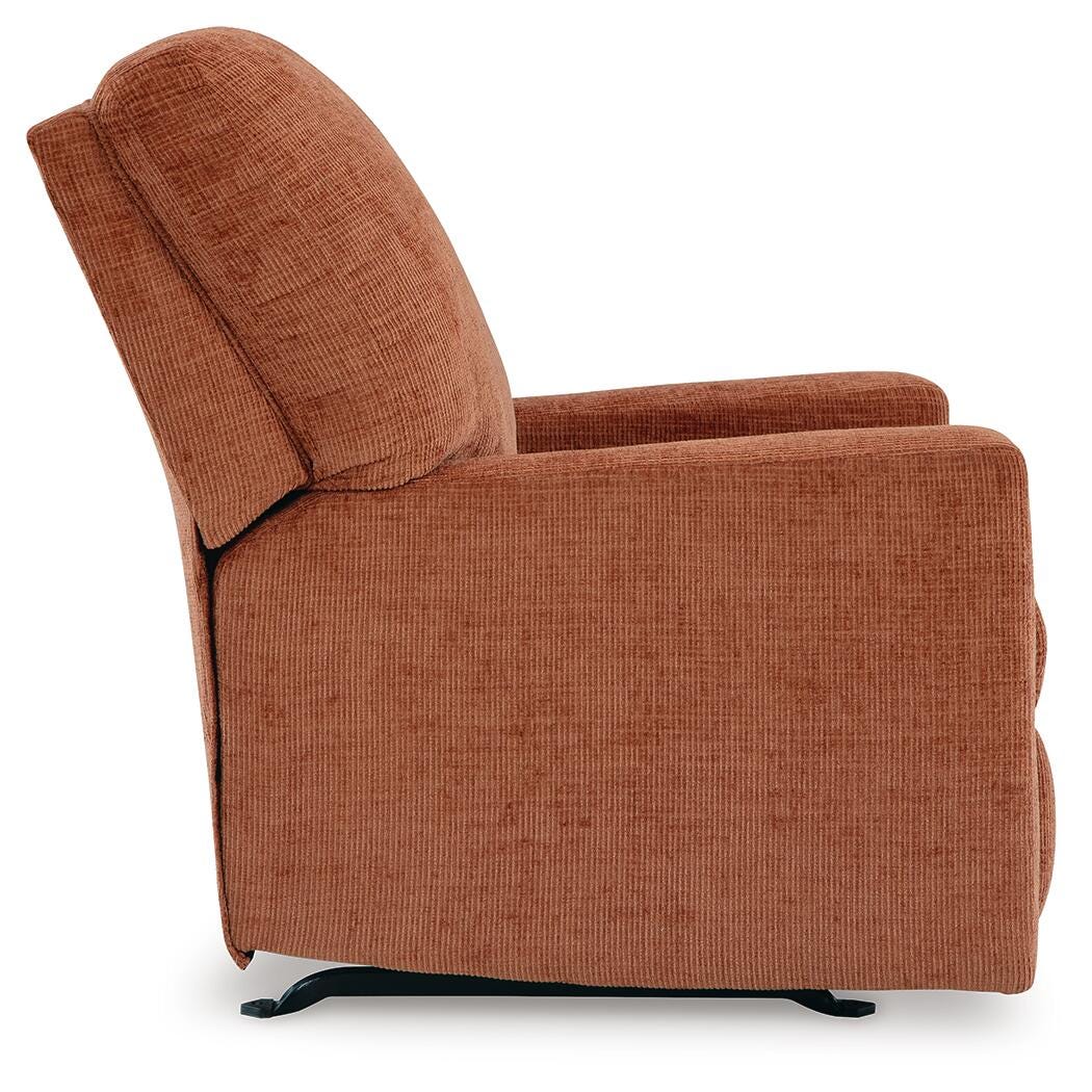 Aviemore 2-Piece Sectional with Chaise, Recliner and Ottoman in Spice