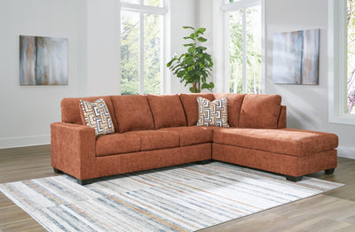 Aviemore 2-Piece RAF Chaise Sectional in Spice Chenille