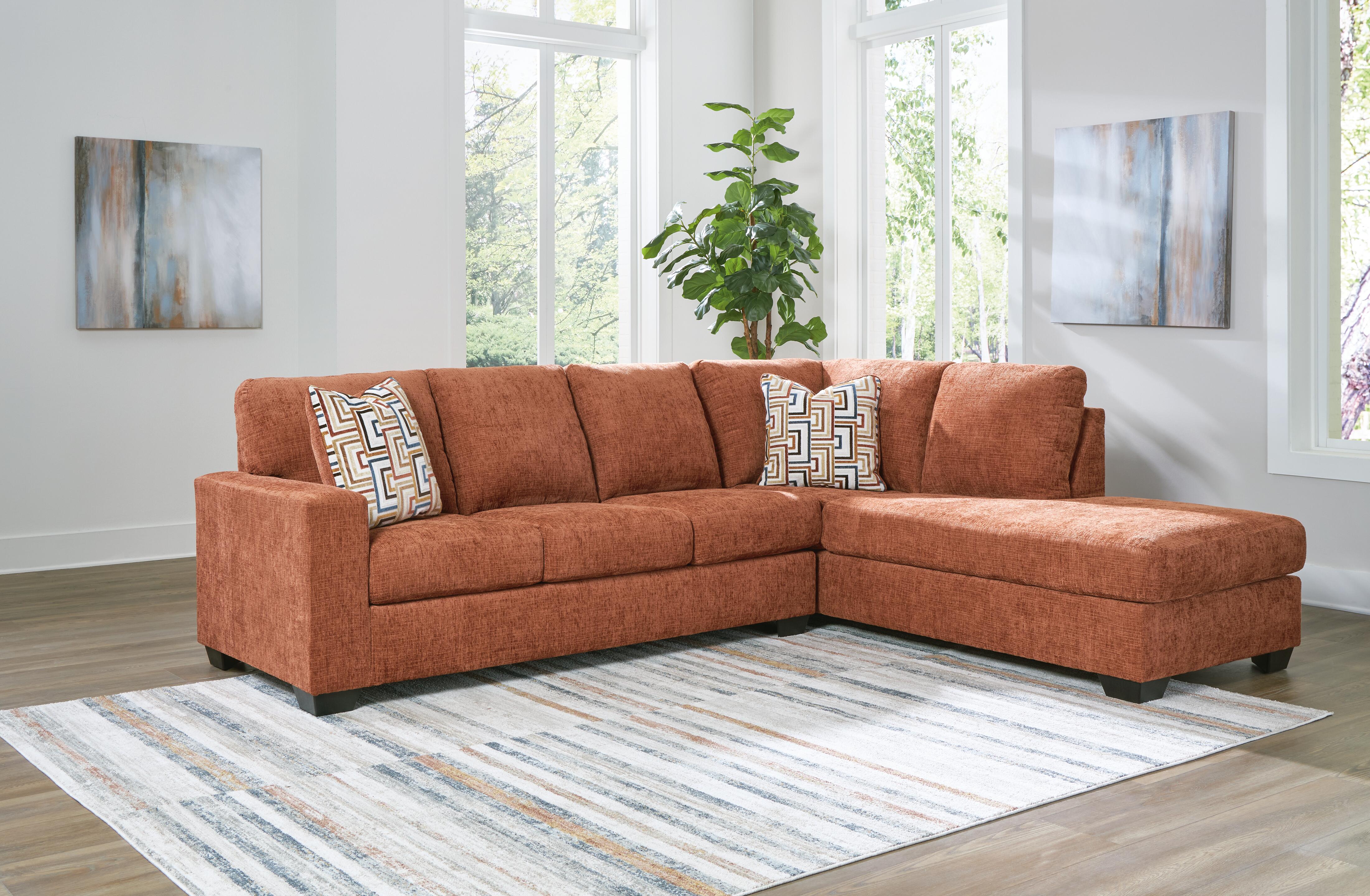 Aviemore 2-Piece RAF Chaise Sectional in Spice Chenille