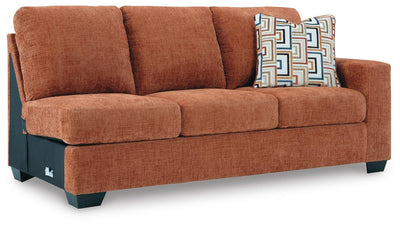 Aviemore 2-Piece Sectional with Chaise, Recliner and Ottoman in Spice