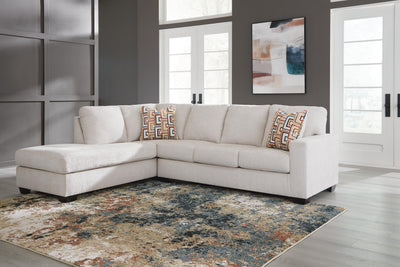 Aviemore 2-Piece LAF Chaise Sectional in Stone Chenille