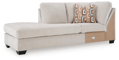 Aviemore 2-Piece LAF Chaise Sectional in Stone Chenille