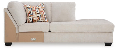 Aviemore 2-Piece RAF Chaise Sectional in Stone Chenille