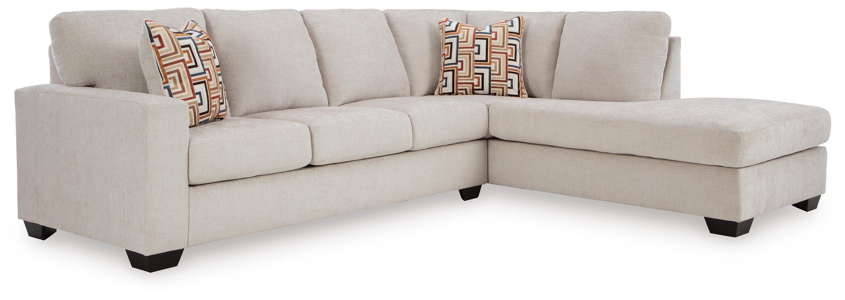 Aviemore 2-Piece RAF Chaise Sectional in Stone Chenille