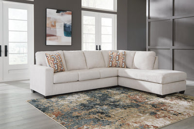 Aviemore 2-Piece RAF Chaise Sectional in Stone Chenille