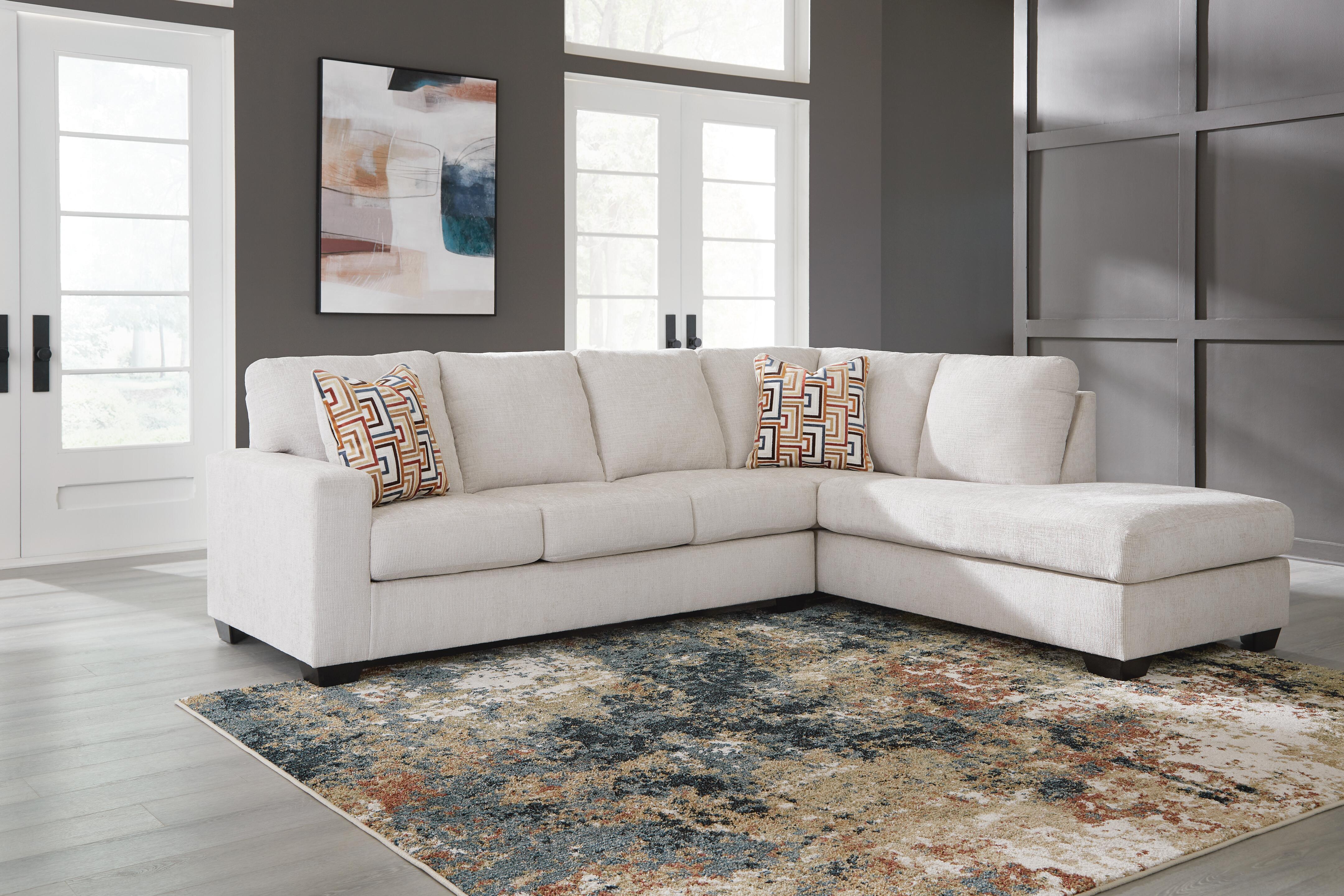 Aviemore 2-Piece RAF Chaise Sectional in Stone Chenille