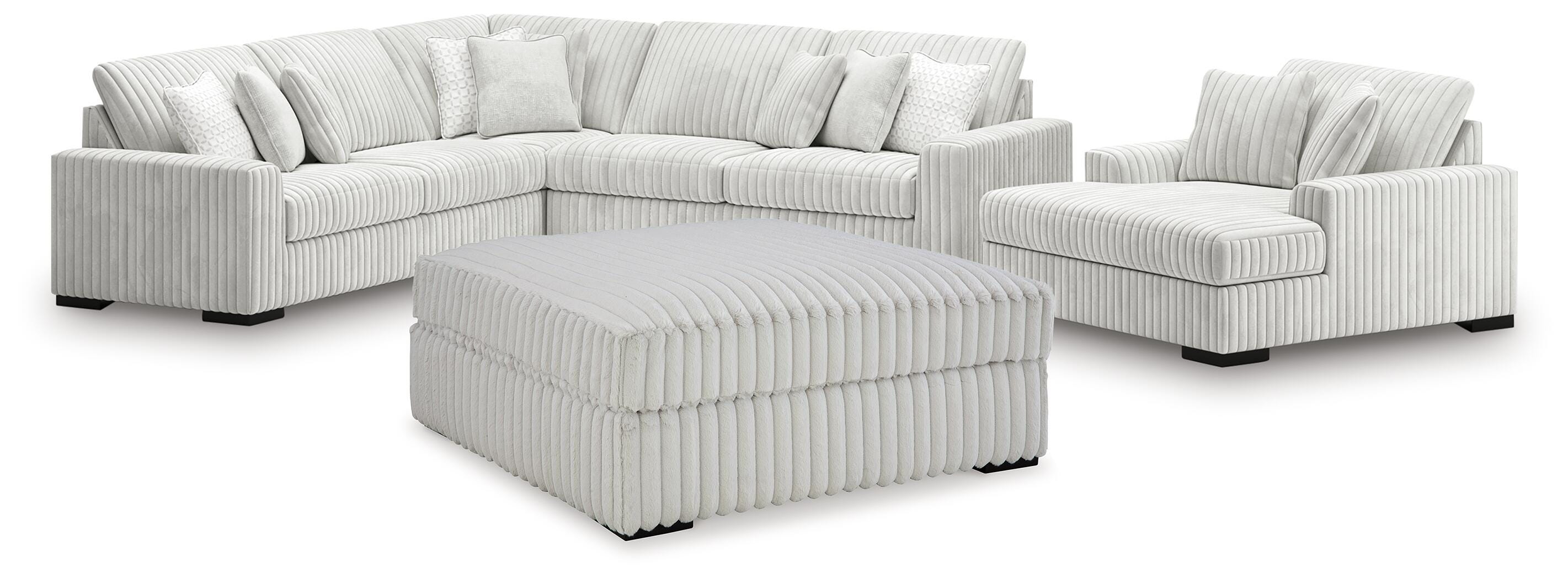 Stupendous 4-Piece Sectionals and Ottoman in Alloy