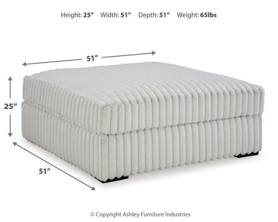 Stupendous 3-Piece Sectional and Ottoman in Alloy