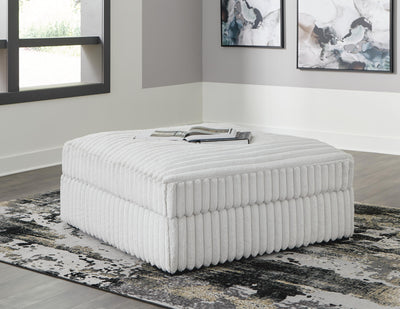 Stupendous 4-Piece Sectional and Oversized Accent Ottoman in Alloy