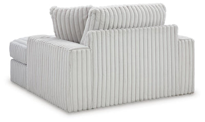 Stupendous 4-Piece Sectional, Oversized Chaise and Ottoman in Alloy
