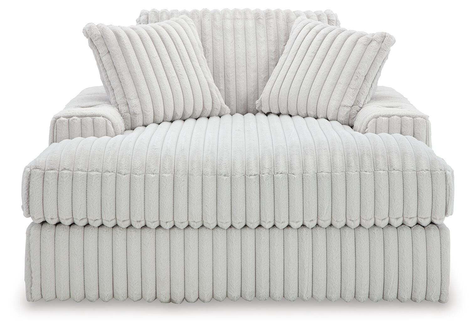 Stupendous 3-Piece Sectional and Oversized Chaise in Alloy