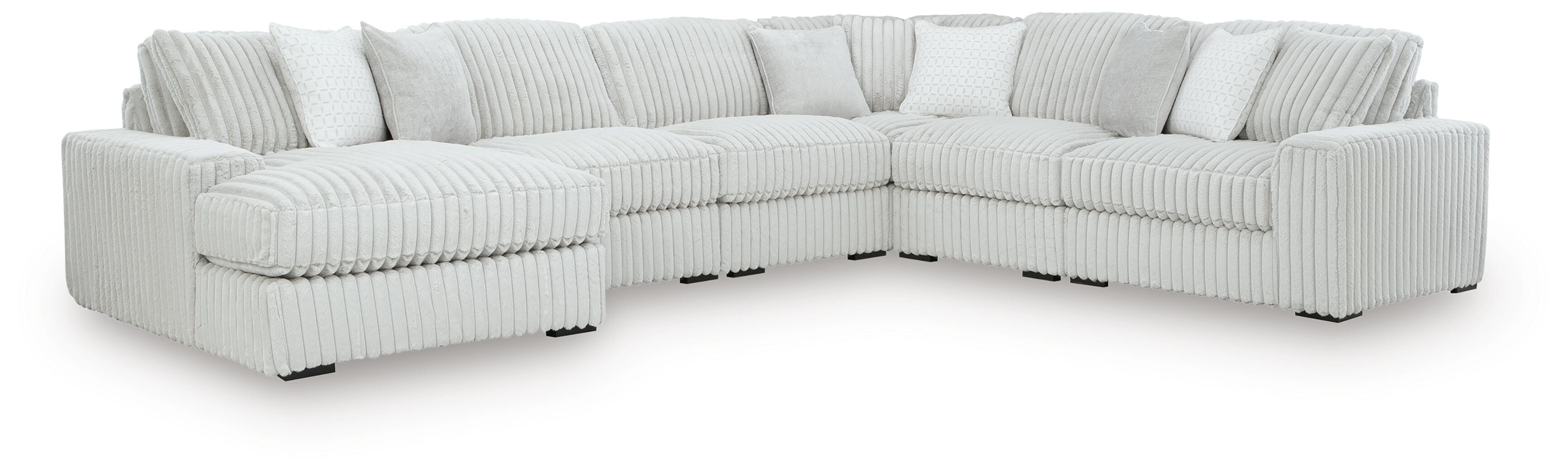 Stupendous 6-Piece LAF Chaise Sectional in Alloy