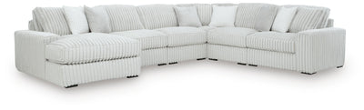 Stupendous 6-Piece LAF Chaise Sectional in Alloy