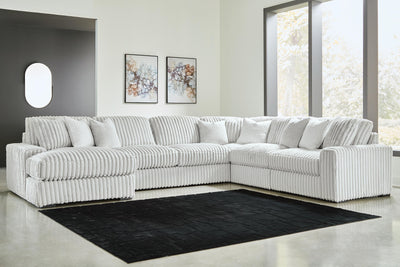 Stupendous 6-Piece LAF Chaise Sectional in Alloy
