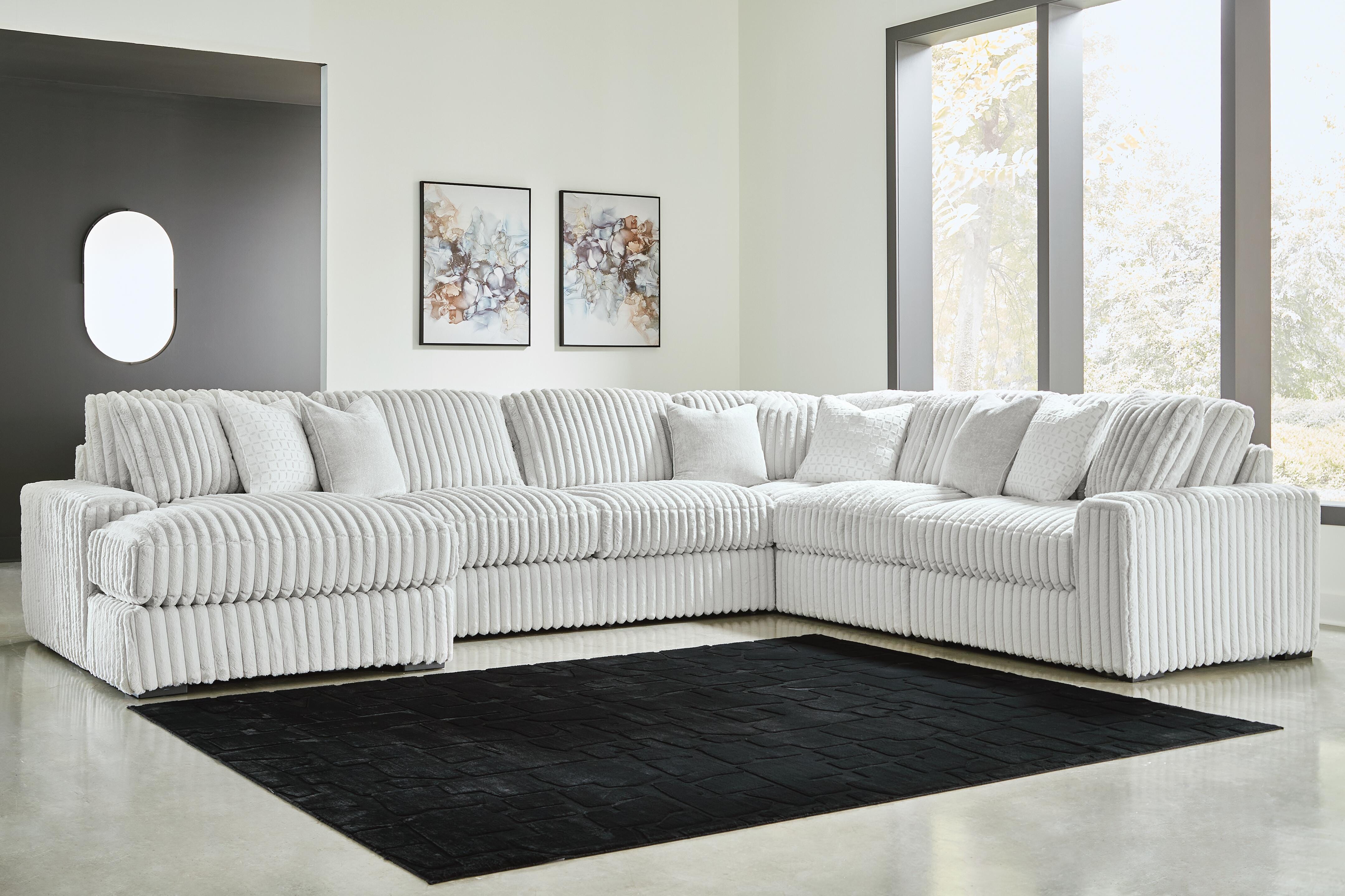Stupendous 6-Piece LAF Chaise Sectional in Alloy