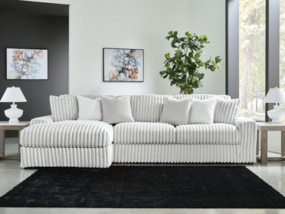Stupendous 2-Piece Sectional with LAF Chaise in Alloy Velvet