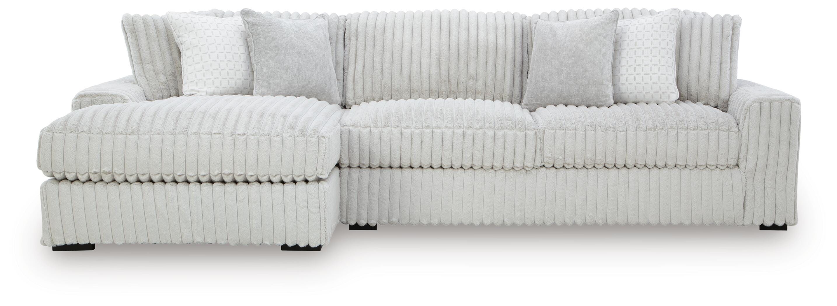 Stupendous 2-Piece Sectional with LAF Chaise in Alloy Velvet