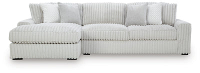 Stupendous 2-Piece Sectional with LAF Chaise in Alloy Velvet