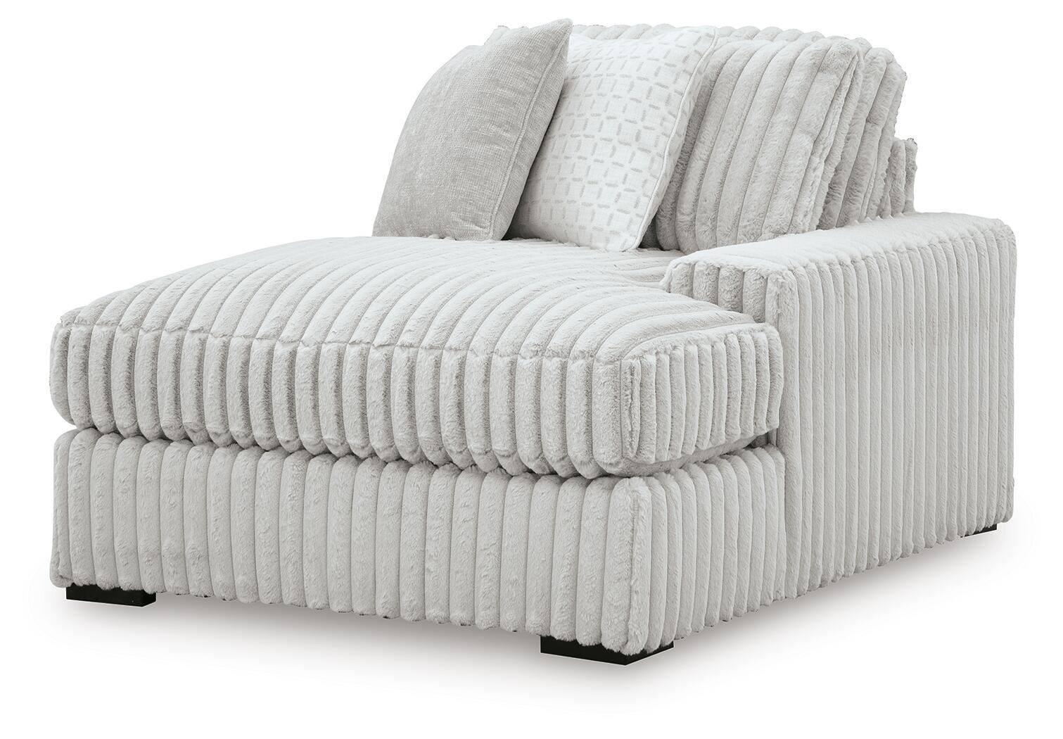 Stupendous 5-Piece Sectional with  RAF Chaise in Alloy Velvet