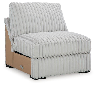 Stupendous 4-Piece Sectional and Oversized Accent Ottoman in Alloy