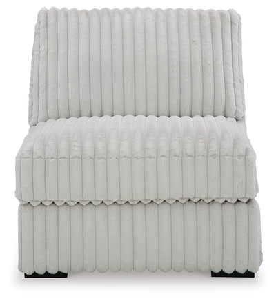 Stupendous 4-Piece Sectional and Oversized Accent Ottoman in Alloy