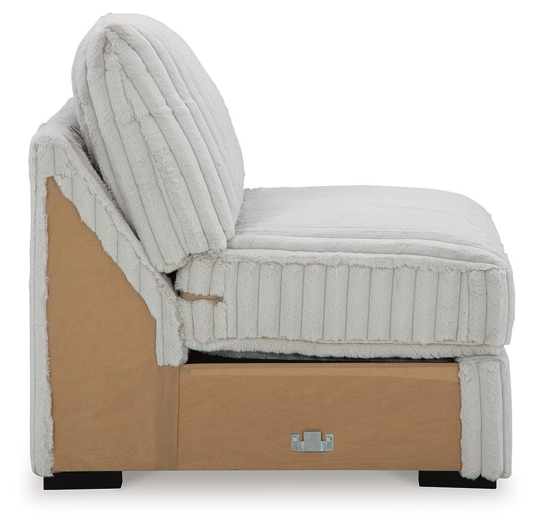 Stupendous 4-Piece Sectional with Double Chaise in Alloy Velvet
