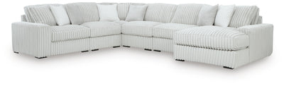 Stupendous 6-Piece RAF Chaise Sectional in Alloy