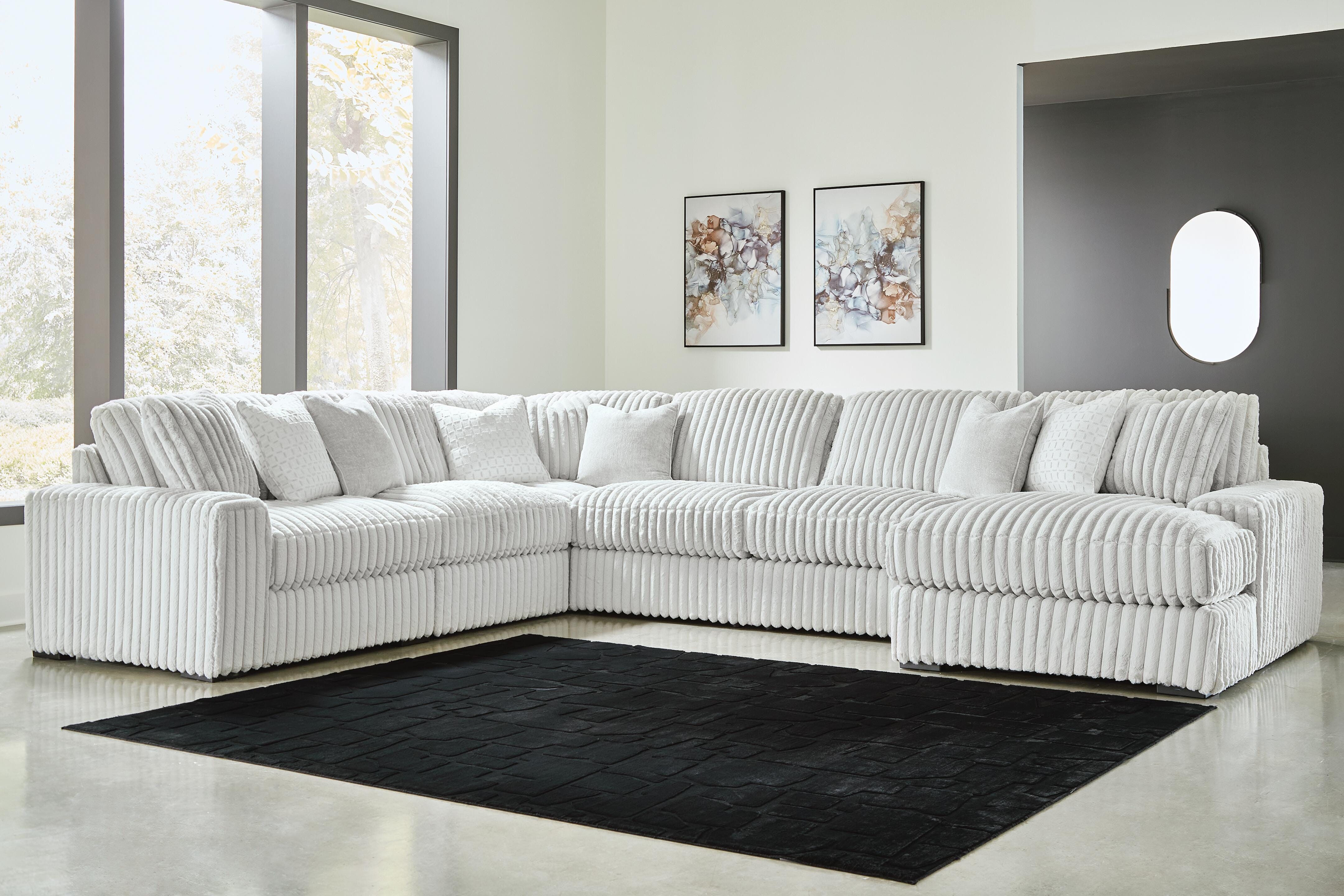 Stupendous 6-Piece RAF Chaise Sectional in Alloy