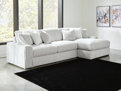 Stupendous 2-Piece Sectional  with RAF Chaise in Alloy Velvet