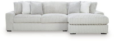 Stupendous 2-Piece Sectional  with RAF Chaise in Alloy Velvet