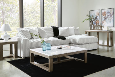 Stupendous 2-Piece Sectional  with RAF Chaise in Alloy Velvet