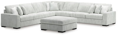 Stupendous 5-Piece Sectional and Ottoman in Alloy