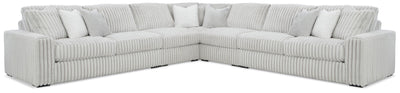 Stupendous 5-Piece Sectional in Alloy Velvet