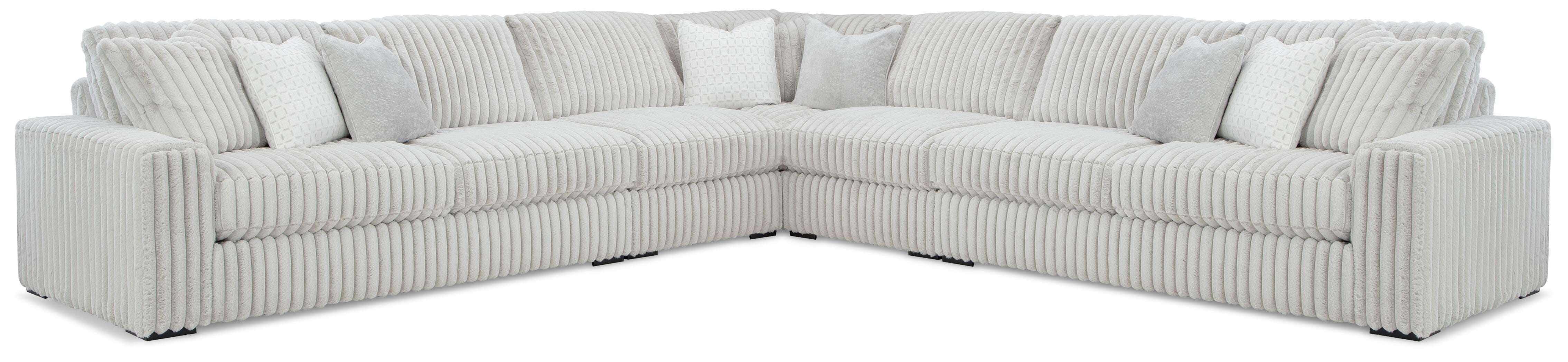Stupendous 5-Piece Sectional in Alloy Velvet