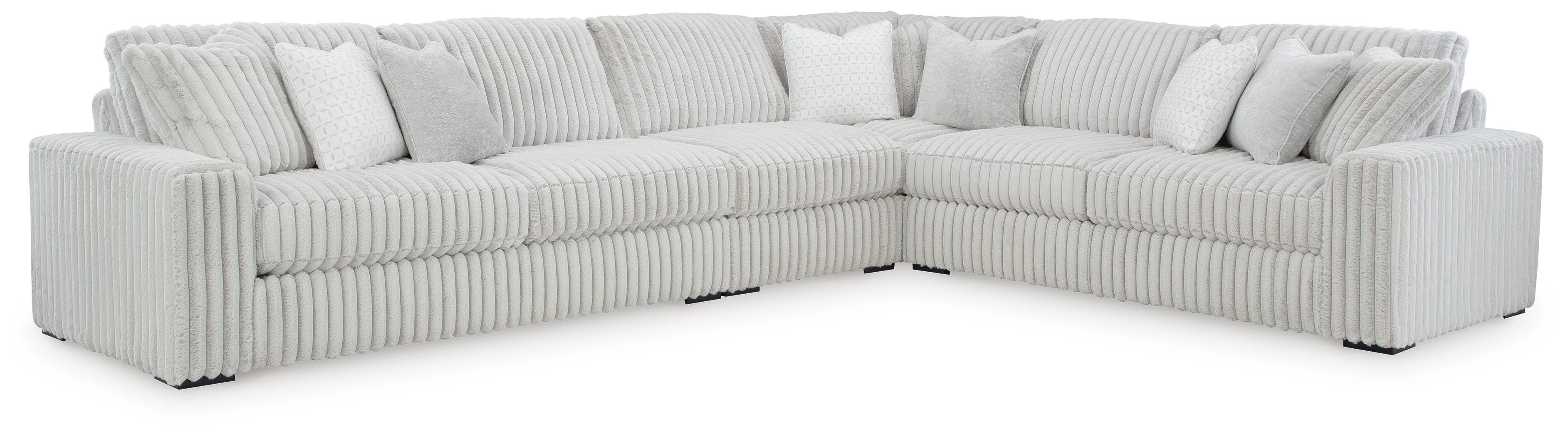 Stupendous 4-Piece Symmetrical Sectional in Alloy Velvet
