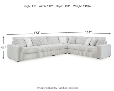 Stupendous 4-Piece Symmetrical Sectional in Alloy Velvet