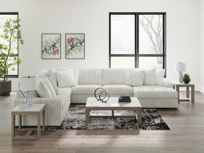 Stupendous 5-Piece Sectional with  RAF Chaise in Alloy Velvet