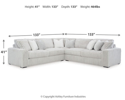 Stupendous 3-Piece Sectional in Alloy Velvet